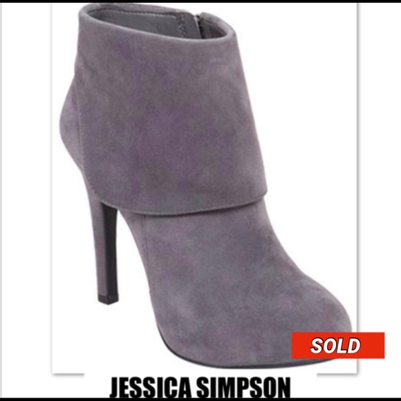 Jessica Simpson Shoes - JESSICA SIMPSON ADDY GRAY LEATHER BOOTIE